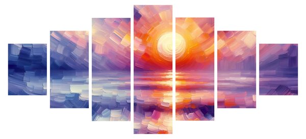 Obraz - Barevný umělecký západ slunce (210x100 cm)