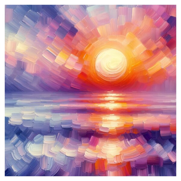 Obraz - Barevný umělecký západ slunce (30x30 cm)