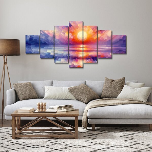 Obraz - Barevný umělecký západ slunce (210x100 cm)