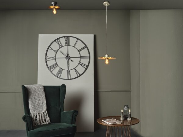 Osram - Stropní svítidlo PLISSEE 1xE27/15W/230V pr. 20 cm antracit
