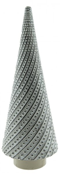 Šedý porcelánový dekorační vánoční stromek S – 8x22 cm