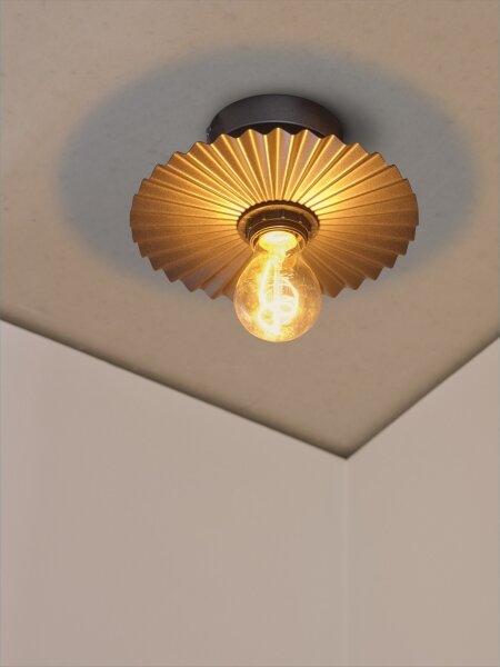Osram - Stropní svítidlo PLISSEE 1xE27/15W/230V pr. 20 cm antracit