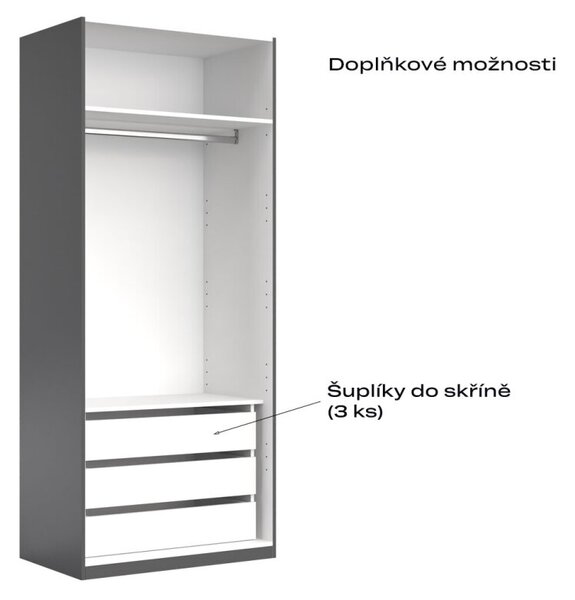 Skříň 2d bez zrcadel, série H, grafit Doni