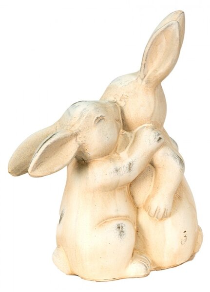 Dekorace Socha Králík Bílá, Šedá 20*10*25 cm – 20x10x25 cm