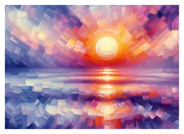 Obraz - Barevný umělecký západ slunce (70x50 cm)