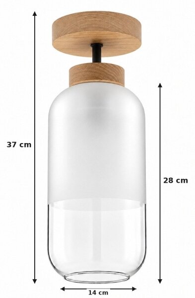 BRILAGI - LED Přisazený lustr RETRO GLASS 1xE27/60W/230V pr. 14 cm dub/bílá