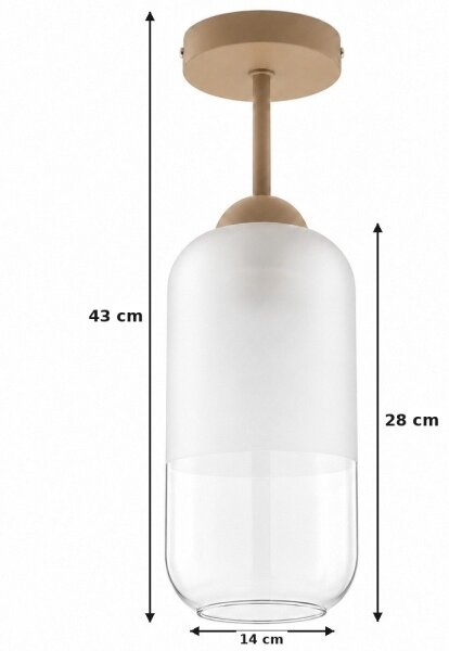 BRILAGI - LED Přisazený lustr RETRO GLASS 1xE27/60W/230V pr. 14 cm béžová/bílá