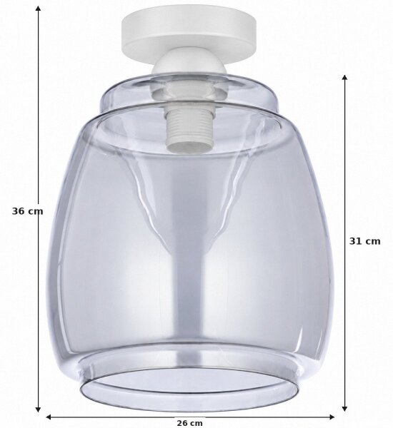 BRILAGI - LED Stropní svítidlo R GLASS 1xE27/60W/230V pr. 26 cm bílá/kouř šedá