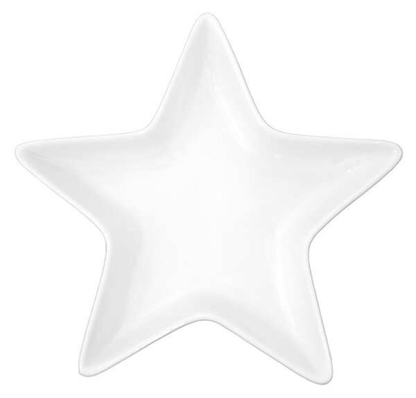 Bílá keramická miska ve tvaru hvězdy White Star – 20x19x2 cm