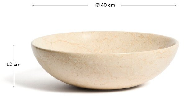 Béžové kamenné kulaté umyvadlo ø 40 cm Darnen – Kave Home