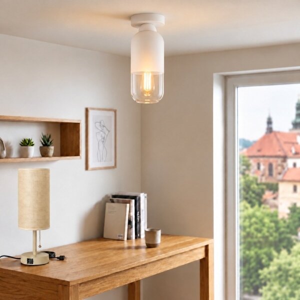 BRILAGI - LED Stropní svítidlo RETRO GLASS 1xE27/60W/230V pr. 14 cm bílá