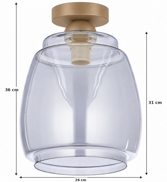 BRILAGI - LED Stropní svítidlo R GLASS 1xE27/60W/230V pr. 26 cm béžová/kouř šedá
