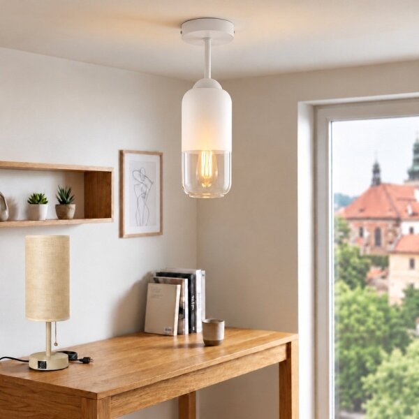 BRILAGI - LED Přisazený lustr RETRO GLASS 1xE27/60W/230V pr. 14 cm bílá