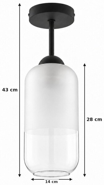 BRILAGI - LED Přisazený lustr RETRO GLASS 1xE27/60W/230V pr. 14 cm černá/bílá