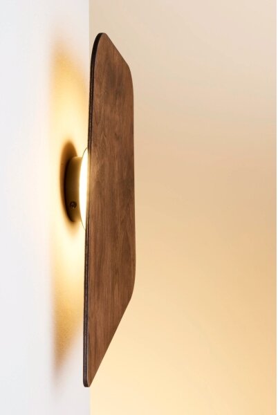 LED Nástěnné svítidlo BUTTON LED/4W/230V 41x25 cm dekor ořech