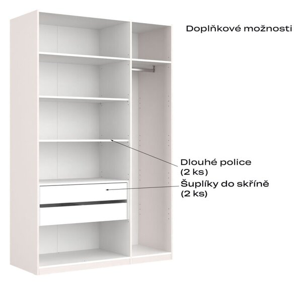 Skříň 3dveřová bez zrcadel Lesklý kašmír série N Lily