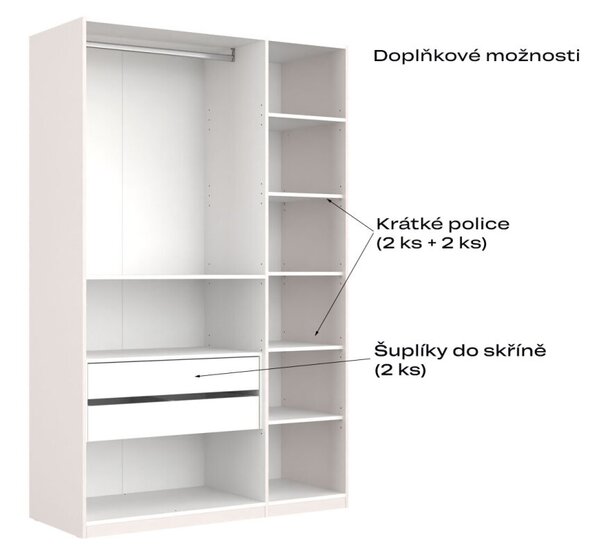 Skříň 3dveřová bez zrcadel Lesklý kašmír série N Lily