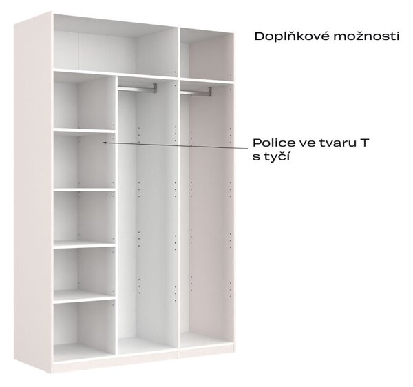 Skříň 3dveřová bez zrcadel Lesklý kašmír série N Lily