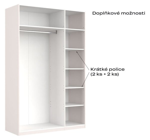 Skříň 3dveřová bez zrcadel Lesklý kašmír série N Lily