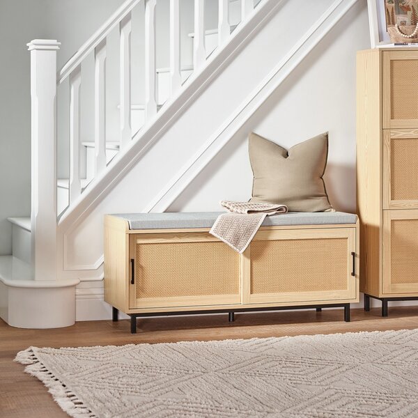 Sobuy Fsr154-N Lavice Na Boty Lavice Do Předsíně Truhla Na Boty Lavice Sedací Komodapřírodní 110 X 49 X 40 Cm