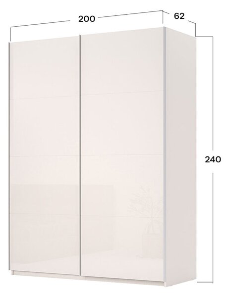 Skříň s posuvnými dveřmi Lili 2,0x2,4m (Dveře Lesklý Kašmír), série N Lily