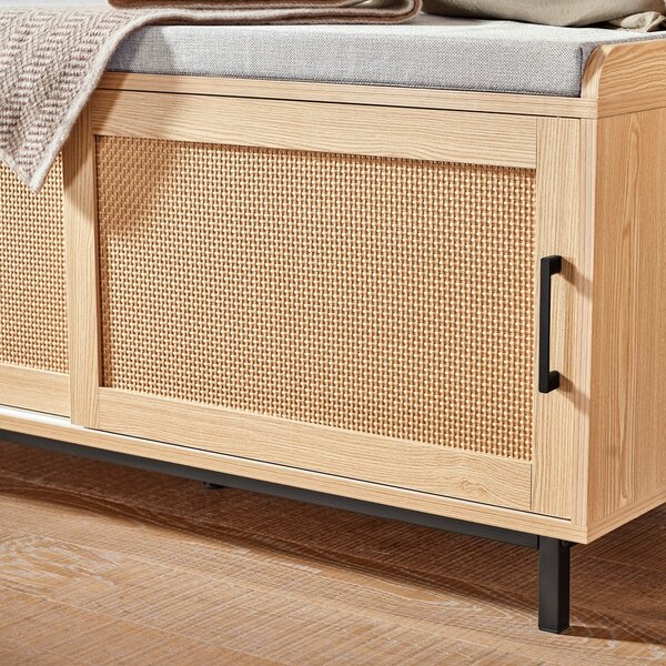 Sobuy Fsr154-N Lavice Na Boty Lavice Do Předsíně Truhla Na Boty Lavice Sedací Komodapřírodní 110 X 49 X 40 Cm