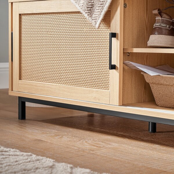 Sobuy Fsr154-N Lavice Na Boty Lavice Do Předsíně Truhla Na Boty Lavice Sedací Komodapřírodní 110 X 49 X 40 Cm