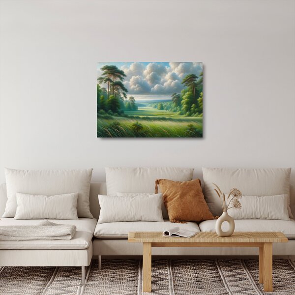 Skleněný obraz - Zelená krajina (70x50 cm)