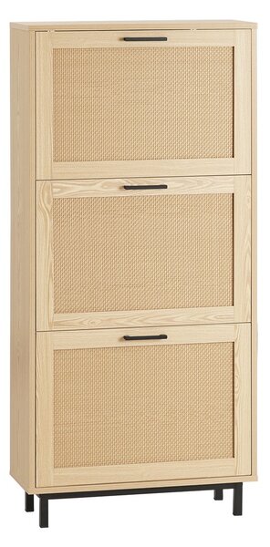 Sobuy Fsr155-N Výklopný Botník Úzký Botník Komoda Na Boty Přírodní 60 X 127 X 24 Cm