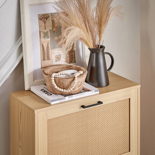Sobuy Fsr155-N Výklopný Botník Úzký Botník Komoda Na Boty Přírodní 60 X 127 X 24 Cm