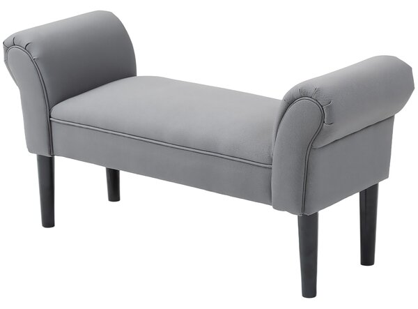 HOMCOM Lavice na postel, čalouněná lavice, sedací lavice, chodbová lavice do ložnice, nosnost až 130 kg, plátno, tmavě šedá, 102 x 36 x 51 cm | Aosom