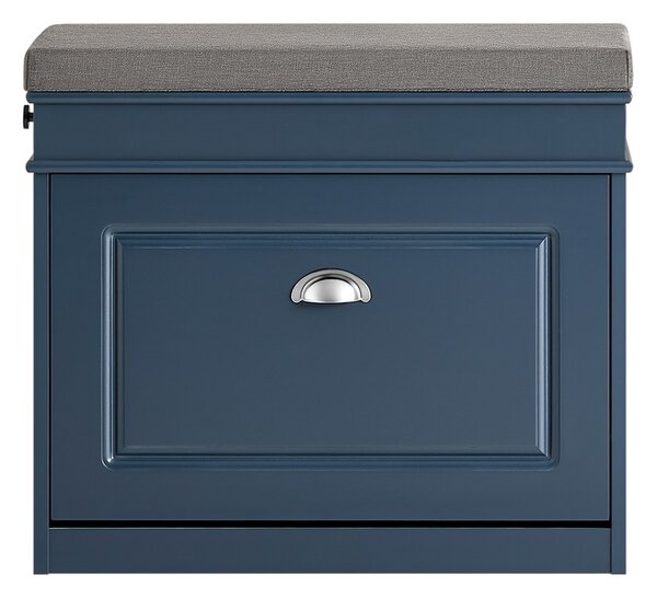 Sobuy Fsr82-K-B Výklopník Na Boty Botník S Výklopem Lavice Na Boty S Polštářem Na Sezení Komoda Na Boty Lavice Modrá Wht Cca 60X52X24Cm