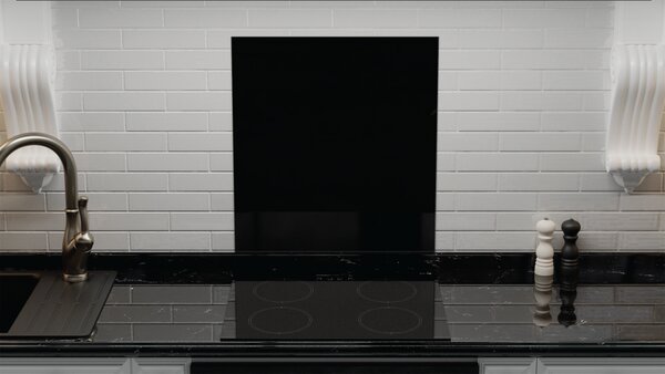 Allboards,Skleněná kuchyňská deska ČERNÁ 60x65 cm- vhodná za varnou desku,SB60x65_00014