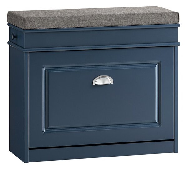 Sobuy Fsr82-K-B Výklopník Na Boty Botník S Výklopem Lavice Na Boty S Polštářem Na Sezení Komoda Na Boty Lavice Modrá Wht Cca 60X52X24Cm