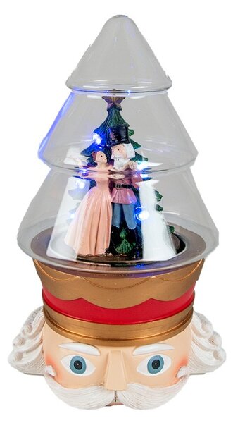 Skleněný kryt s louskáčkem LED 15*13*24 cm / 2*AA – 15x13x24 cm