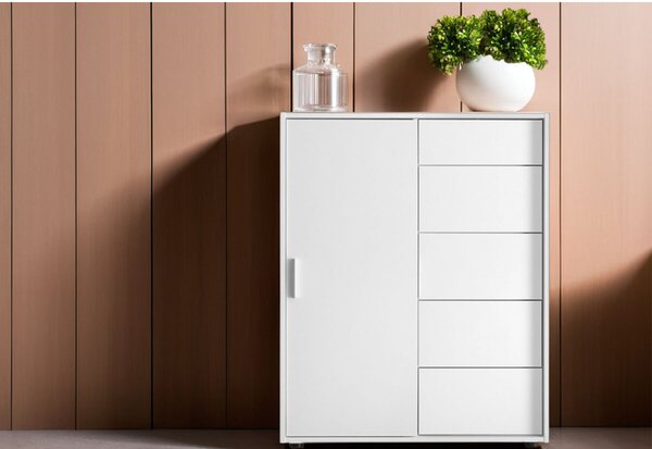 Komoda 1dv 5šx (Bílá) Case