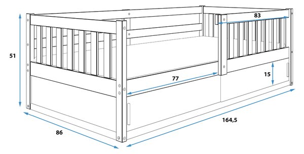 BMS Group Dětská postel s úložným prostorem SMART bílá 160x80 Barva výplně dvířek: Bílá