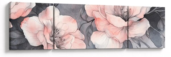 Obraz - Skica květin (170x50 cm)
