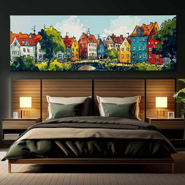 Obraz na plátně - Pražské kouty u Botiče FeelHappy.cz Velikost obrazu (šířka x výška): 60 x 20 cm