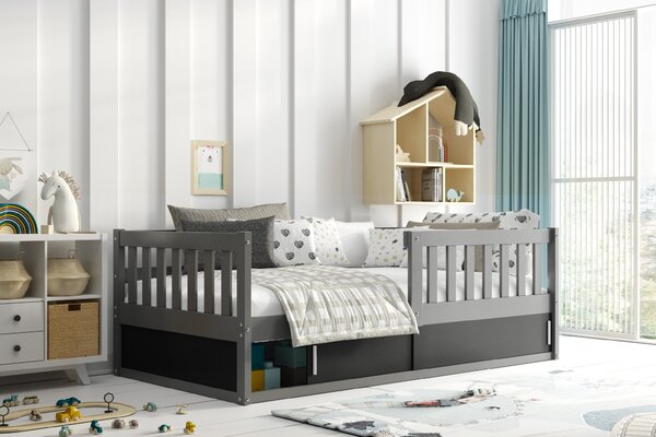 BMS Group Dětská postel s úložným prostorem SMART grafit 160x80 Barva výplně dvířek: Grafit