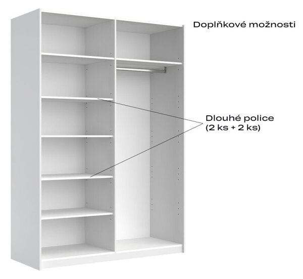 Korpus skříně 4dv Bílý lesk Idea