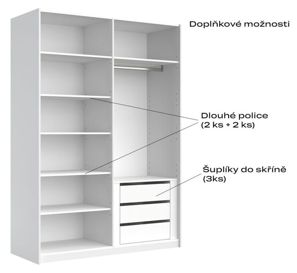 Korpus skříně 4dv Bílý lesk Idea