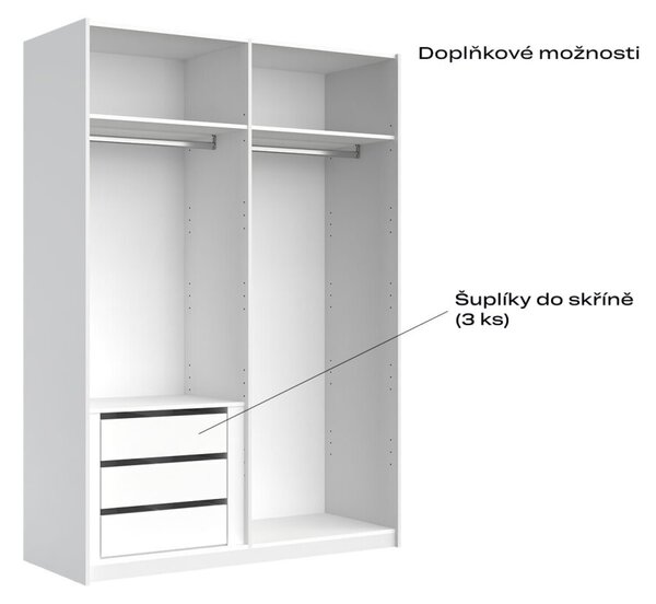 Korpus skříně 4dv Bílý lesk Idea