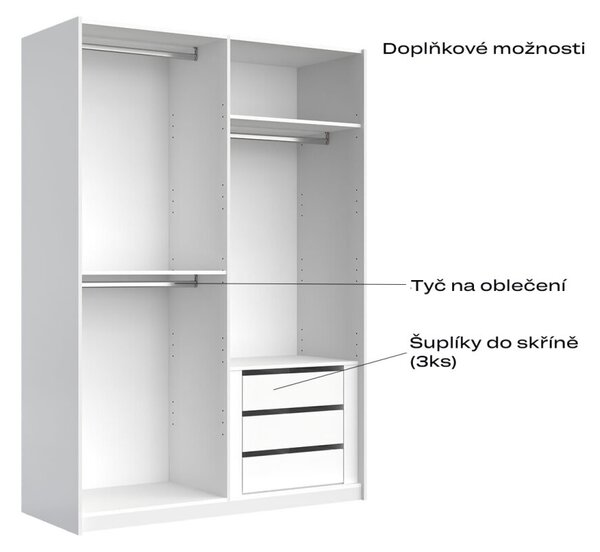 Korpus skříně 4dv Bílý lesk Idea