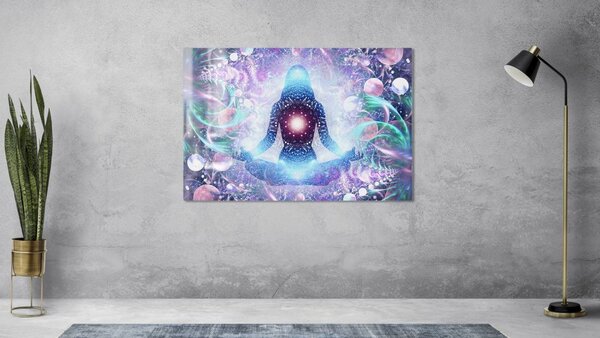 Allboards,Skleněná magnetická tabule- dekorativní obraz JOGA ZEN LOTOS 60x40 cm,TS64_30010
