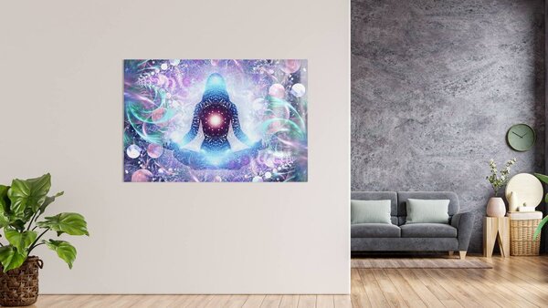Allboards,Skleněná magnetická tabule- dekorativní obraz JOGA ZEN LOTOS 60x40 cm,TS64_30010
