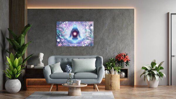 Allboards,Skleněná magnetická tabule- dekorativní obraz JOGA ZEN LOTOS 60x40 cm,TS64_30010