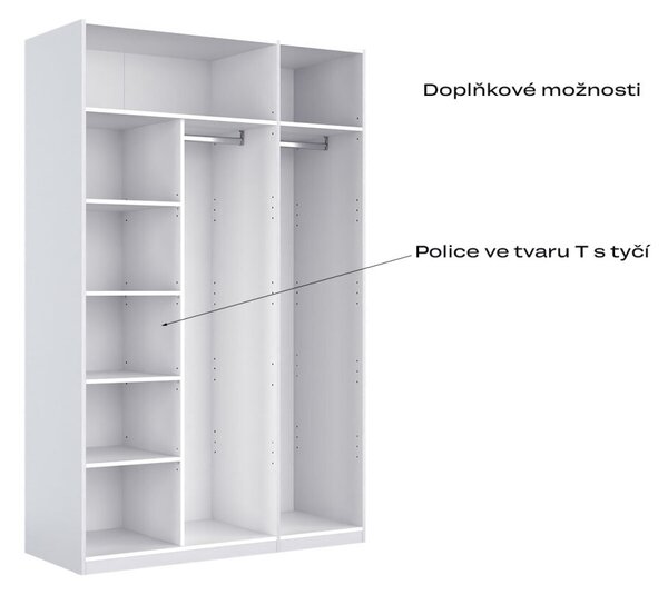 Skříň 3dv bez zrcadel, série N bílá Family
