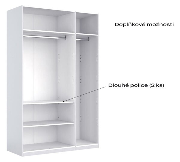 Skříň 3dv bez zrcadel, série N bílá Family