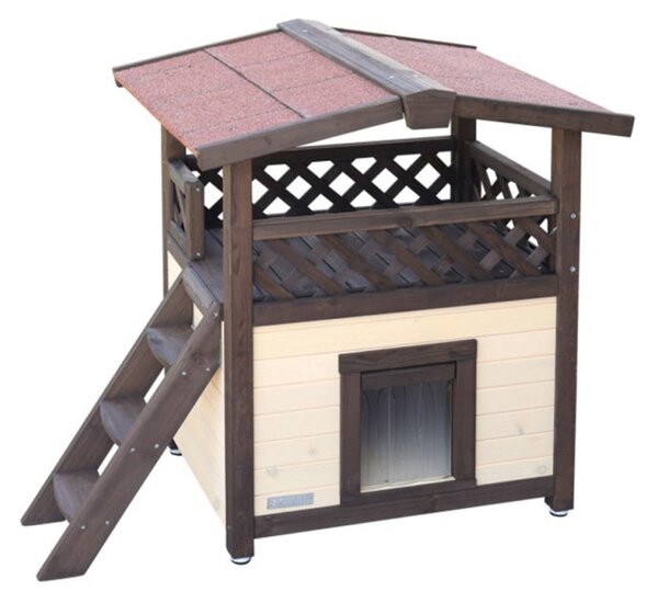 Bravson Zateplená bouda pro kočky KERBL 4-SEASON DELUXE 88x57x77cm 0586-XG